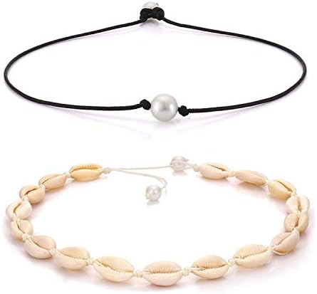Summer Beach Gold Shell Conch Choker Handmade Boho Cowrie Pearl Necklace Jewelry for Women Girls