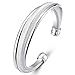 Fashion Women Jewelry Solid 925 Sterling Silver Bangle Bracelet Gift
