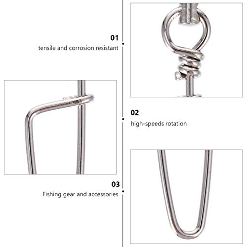 ULTECHNOVO 20 Stück Angelwirbel mit Verriegelung Schnappangeln Schnappschwenker Kugellagerwirbel Edelstahl-Angelwirbel… – Bild 7