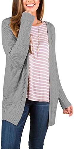 Sovoyant Women Gray Long Cardigans Small 4 6