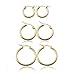 FUNRUN 3-4 Pairs Stainless Steel Hoop Earrings for Women Men Cute Huggie Earrings Piercing Set 10-20MM