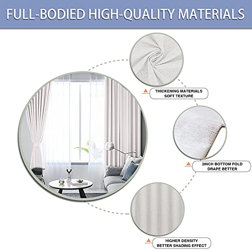 TFJ Cream Linen Blackout Curtain Panels 52 x 84 Inch Window Draperies, 2 Pieces Thermal Insulated Drapes for Bedroom, Living Room, Kitchen, Cream