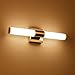 JUSHENG LED Vanity Fixture Polished Chrome 10W Modern Make Up Mirror Light, Fashion LED Wall Light, Cabinet Mirror Light 900 Lumens 3000K Modern Bathroom Bar Mirror Lighting (Warm White)