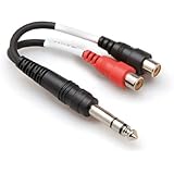 Hosa YPR-102 1/4" TRS to Dual RCAF Stereo Breakout Cable