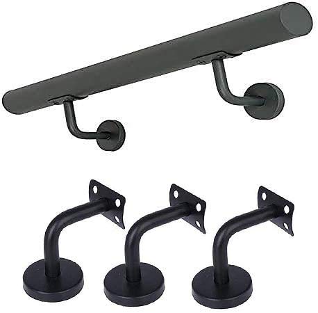 5PCS Sturdy Handrail Bracket, Wall Mounted Hand Rail Bracket, Stainless Steel Heavy Duty Bracket for Stair Bannister Handrail - Curved Joint - 60x60cm