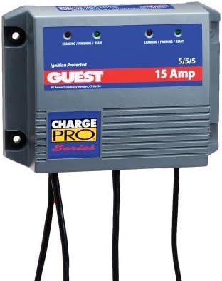 Guest 2613A Charge Pro Series Marine Battery Charger (12/24-Volt, 15-Amps 5/5/5, Triple Output) by Guest