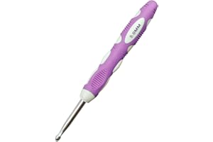 Mdoker Size L/11(8mm) Crochet Hook,Extra Long Crochet Hooks Needles for Arthritic Hands,Ergonomic Grip Soft Handles for Beginners and Experiecced Crochet Lover,Comfortable/Smooth/Ergonomic