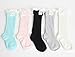 FAYBOX Lace Ruffles Buttons Hollow Kids' Girl Boot Socks Knit Leg Warmers BLK