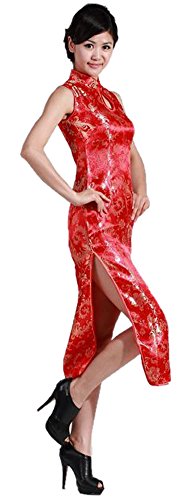AvaCostume Women's Vintage Keyhole Long Cheongsam Chinese Qipao Dress