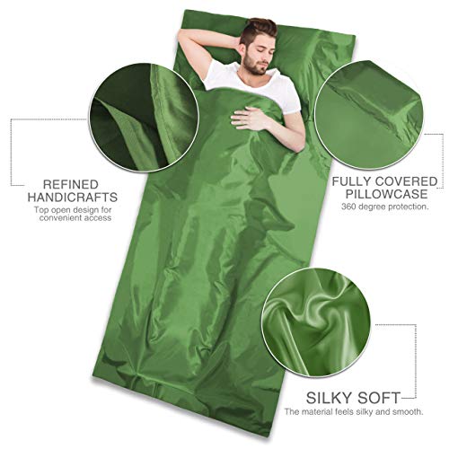 DIMPLES EXCEL 100% Silk Sleeping Bag Liner Travel Sheet Lightweight Portable for Single