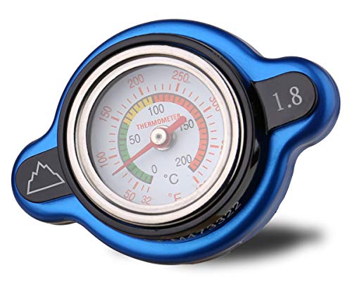 Summit High Pressure Radiator Cap with Temperature Gauge - 1.8 kg (1.8 Bar, 25.6psi), Fits select Arctic Cat, Kawasaki, Yamaha, Polaris, Suzuki, Honda models