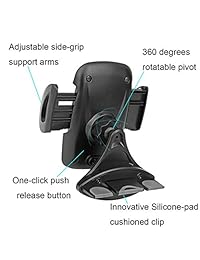 Soporte universal para teléfono con ranura para CD, Crazefoto para coche, compatible con iPhone X, 8, 7, 6, 6S Plus. Samsung Galaxy S6, S7, S8, Edge Plus Note 4,5,8, LG G4, G5, V30, todos los smartphones de hasta 6 pulgadas.