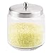 iDesign Forma Glass Bathroom Vanity Glass Apothecary Jar with Lid for Cotton Balls, Swabs, Cosmetic Pads, Candy, 3.5