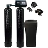 AFWFilters Premium Purolite C100E Resin Fleck 9100SXT Twin Tank Dual Metered, On Demand Water Softener, 48,000 Grains per Tank, 96,000 Grains Total Capacity, 24/7 Soft Water, Complete System