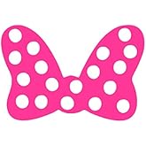 Cute Mouse Bow Vinyl Sticker Decals (Pack of 2) for Car Bumper Window Laptop Tablet Phone (3" x 2", HOT Pink)