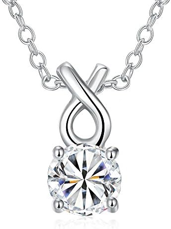 Lovav Party Prom Necklace Platinum Plated Necklace Round Zircon Pendant