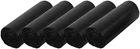 VesipaFlySmall Garbage Bag, 5 Gallon Strong Durable Disposable Kitchen Trash Wastebasket Bags Can Liners for Home Office Waste Bin Bathroom 5 Roll Totally 100 Counts (Black)