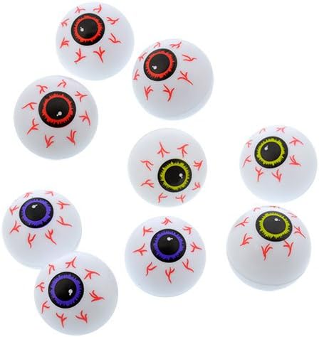 Halloween Spooky Creepy Haunted House Kids Teen Toddlers Plastic Ping Pong Eyeballs (PURPLE) 12-PACK