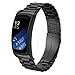 ViCRiOR Gear Fit2/ Fit 2 Pro Bands, Mesh Woven Stainless Steel Bracelet Wrist Watch Band Strap with Adapters Replacement for Samsung Gear Fit 2 Pro/Gear Fit 2, Black