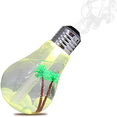 USB Humidifier CTORCH Ultrasonic Humidifier LED Light 7 Color Changing Night Light Bulb For Home Office Bedroom Baby Room(Silver)