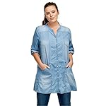 Ellos Women’s Plus Size Snap Front Denim Tunic www.denim.fit