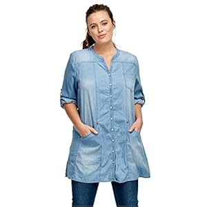 Ellos Women’s Plus Size Snap Front Denim Tunic www.denim.fit