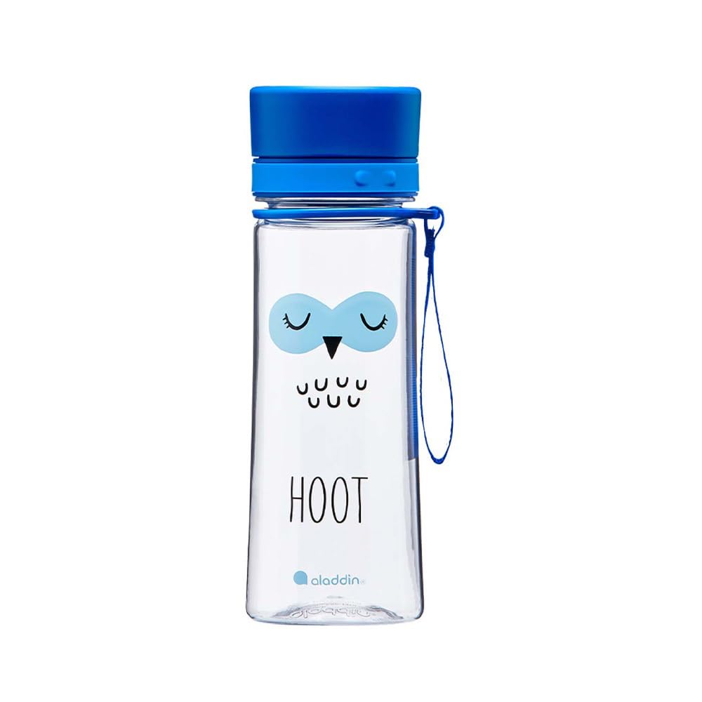 Aladdin My First Aveo Owl Childrens Water Bottle 0.35L Blue – Leakproof - Wide Opening for Easy Fill - BPA-Free - Kids Water Bottles for School - Stain and Smell Resistant - Dishwasher Safe