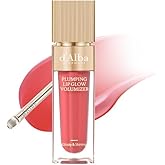 d'alba Piedmont Plumping Lip Glow Mood Volumizer, Hydrating Lip Plumper with Vegan Ceramide & Vitamin C & E, Fuller Lips, Volumizing Lip Gloss, Glowy Finish, Posh Rose (4 Colors) (0.17 fl oz.)