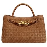 Suede Woven Tote Bag for Women PU Leather Crossbody Bag Shoulder Bag Casual Handbag Satchel for Work Travel 2025