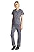 Dagacci Medical Uniform Women's Scrubs Set Stretch Contrast Pocket Pewter M