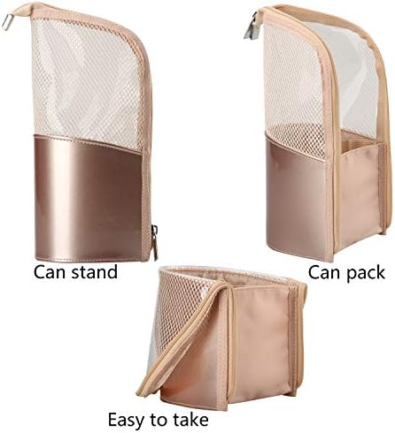 Travel Makeup Brush Bag, Portable Rose Gold Makeup Brush Holder Organizer Bag Waterproof Stand-Up Makeup Brush Pouch,Professional Artist Makeup Brush Case 3 Travel Makeup Brush Bag, Portable Rose Gold Makeup Brush Holder Organizer Bag Waterproof Stand-Up Makeup Brush Pouch,Professional Artist Makeup Brush Case