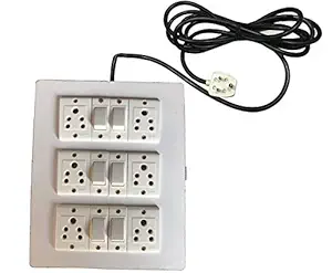 Electric Wooden Board Extension (6 Sockets,6 Switch) 5A (5 Meter)
