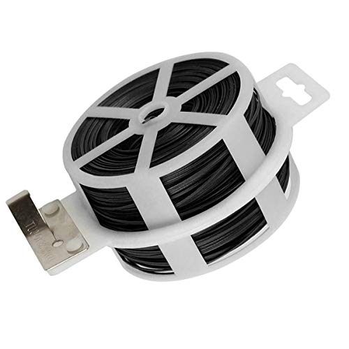 PENCK Plant Twist Tie, Coated Garden Twine Ties Plant Ties Spool Roll with Cutter for Gardening Plants Tree Flower Support Office and Home Cable Organizing, Black/White(Random), 164ft/50m, Pack of 4