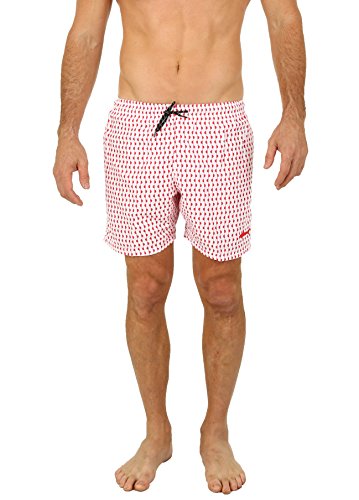 Uzzi Men's South Beach Swim Trunks Red M