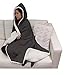 Posh Home Hooded Jersey Knit Reversible Sherpa Throw Blanket, 50 x 60 Dark Grey