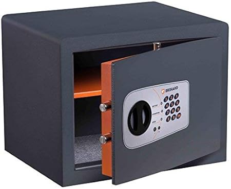 Brihard P30E Protector Panzer Tresor Safe Elektronisches Schloss, 30x38x30cm (HxWxD), Titan Grau