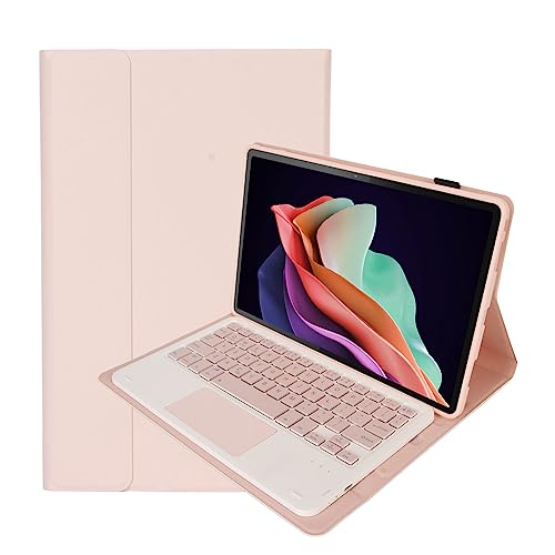 Tablet Keyboard BT Magnetic Case for Lenovo, Full Protection Detachable Tablet Keyboard Cover, with Pencil Holder Trackpad, for Tab P11 2nd Gen Pad Plus 2023 11.5in (Pink)