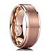 King Will GLORY 8mm Rose Gold Plated Tungsten Carbide Ring Wedding Band Matte Finish Comfort Fit