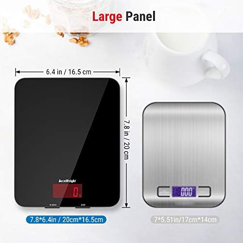 ACCUWEIGHT Balance de Cuisine Électronique Balance Multifonctionnelle Numérique avec Écran LCD Rétro-éclairé Balances Postales avec Plateforme en Verre Trempé, Arrêt Automatique, Fonction de Tare - Cuisine A Vivre ACCUWEIGHT Balance de Cuisine Électronique Balance Multifonctionnelle Numérique avec Écran LCD Rétro-éclairé Balances Postales avec Plateforme en Verre Trempé, Arrêt Automatique, Fonction de Tare