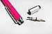 2PCS PACK 6 in 1 Screwdriver Tool Pen - Mini Multifunction Pen with Stylus, Flat and Phillips Screwdriver Bit, Bubble Level and inch cm Ruler all in one (Pink)