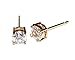 Yellow Gold Plated studs Round Basket Setting Earrings Surgical Stainless Steel Hypoallergenic with Cubic Zirconia Earring – Perfect for any occasion - Great for sensitive ears (6MM Gold Plated)