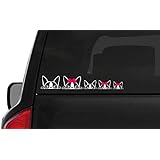 Peeking Boston Terrier Family (F21) Vinyl Decal Sticker Car/Truck Laptop/Netbook Window