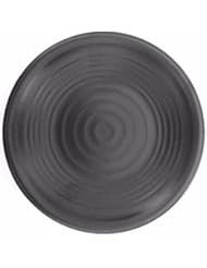 Z-Moments Melamine Round Dinner Plate Set, Black, 8