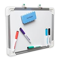 Dry Erase White Board: Hanging Writing, Drawing & Planning Small Whiteboard for Cubicle | 5 Magnetic Dry Erase Markers & Eraser | Easy to Clean Wall Whiteboard for Kids, Home, Office, School