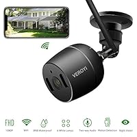 Veroyi Outdoor Security Camera, 1080P WiFi IP Surveillance Home Security Camera with Night Vision Motion Detection 2 Way Audio Compatible with iOS and Android Smart Phones