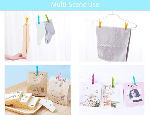 UMILIFE Clothes Pegs Pack of 50, Strong Plastic Pegs Quality Laundry Pegs Clips Multicolors Clothes Pins for Washing Line Windproof Supplies Grip