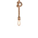 NAVIMC Industrial One Single Rope Hemp Pendant Light Fixture for Dining Room Kitchen (39" Single Head)