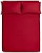 Amazon Basics Solid Lightweight Flannel Sheet Set - Queen, Bordeaux Red