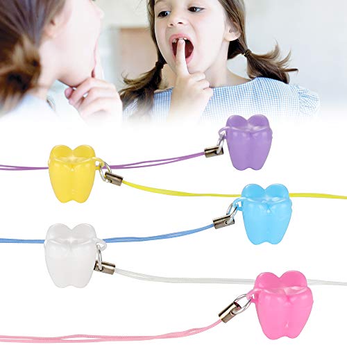 AHXHWKA 100 Pcs Lost Teeth Saver Necklace Tooth Necklaces Container for Lost Teeth Holder Lovely Baby Milk Tooth Storage Box Nice Child Teeth Keepsake