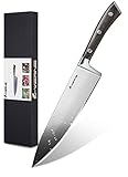 Professional Chef Knife, Triple-Riveted Forged 8-Inch Chef Knife, German High Carbon Stainless Steel, Razor Sharp, Multipurpose Kitchen Cooking Knives for Home and Professional Chef